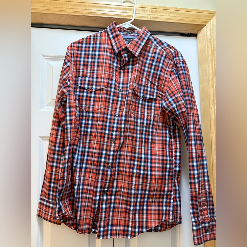 Banana Republic Red and Blue Checkered Shirt